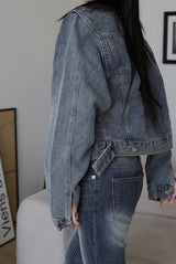 Vintage Washing Crop Denim Jacket