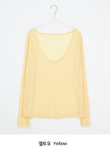 Levui Summer See-through V-Neck Layered Long Sleeve Tee
