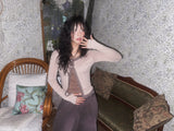 (3color) Lace Slit Warmer Cardigan
