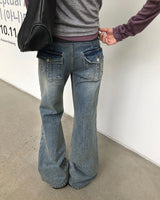 [ORIGINAL] Lucier Rip-Band Bootcut Denim Pants