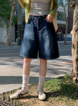 New Bermuda Wide Denim Shorts (4color)