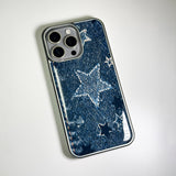 Faded Denim Stardust Phone Case Blue Indigo (SV_Epoxy)
