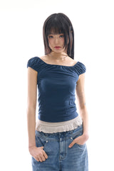 ブルーミングパフスリムTシャツ