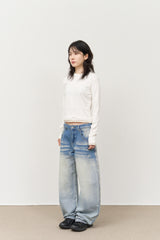(W) フェイクドットレイヤートップ (3color)