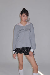 eatmeplz* ネイビーリーダーブリティッシュグレープリント長袖Tシャツ
