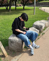Kamen半袖ニットジップアップ