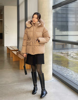 Cerny String Fur Hooded Short Padded Jumper