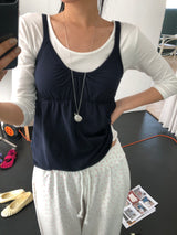 Romanty Shirring Sleeveless