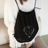 Deli rabbit string bag (black_gray)