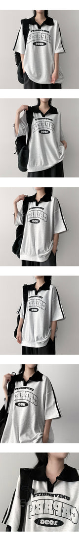 テニーラインカラーショートスリーブTシャツ