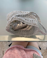 metallic shoulder net bag (silver)