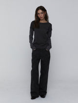 Cotton Leopard Pants_Charcoal