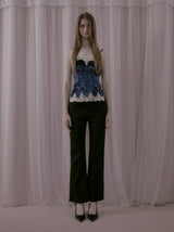  Velvet Lace Sleeveless Blue