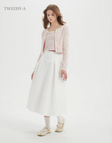 May pintuck flare long skirt
