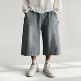 エイク ウエストバンド サイドスナップ デニム バミューダパンツ (3 colors)