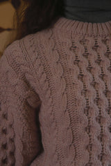 Usual cable knit_pink