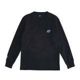 ポイントスペースエンブロイダリー長袖Tシャツ(ブラック)