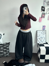 DOWN PINTUCK BALLOON LONG PANTS 🩶🖤2COLOR