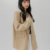 THREE BUTTON BLAZER (BEIGE)