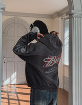 Bird Print Overfit Hoodie