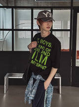 フィルムレタリングオーバーサイズショートスリーブTシャツ