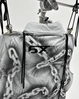 6X chain pattern vest padded jacket (Light Grey)