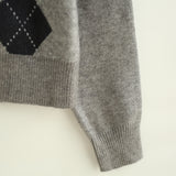 Chloé Argyle V-Neck Knit Sweater