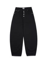 Pinter button fly curved cotton pants