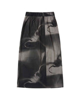 Embroidered Graphic Jersey Skirt _ BLACK