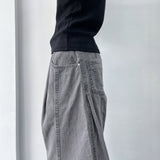 Washed Multi-Button Wide Pants