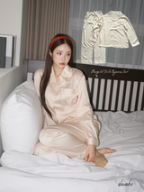 Beige kt Silk Pajama Set