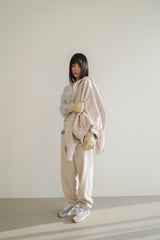 Wool jogger pants, Cream