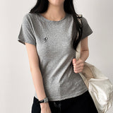OBS刺繍スリムショートスリーブTシャツ