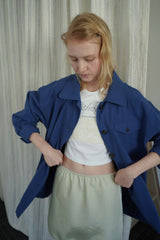 Petal satin skirt_mint