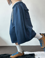 BACK POCKET SIDE PINTUCK BALLOON BERMUDA 💙🤎🖤🩶💜6COLOR