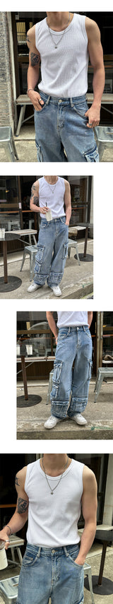 [S/S] シックラウンドネックノースリーブ(4color)