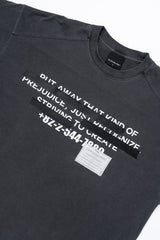 BBD ヒデンスローガンピグメントロングTシャツ（チャコール）