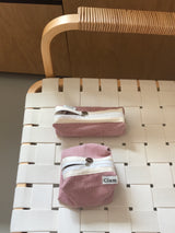Clam round pencilcase _ Corduroy warm pink