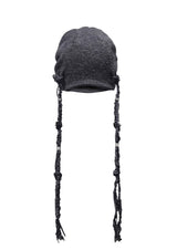  KNIT BRAID BEANIE . CHARCOAL