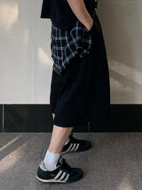 ラヨ チェック レイヤード バミューダ パンツ