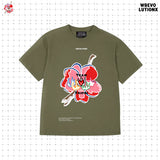 "See You in Paris" フラワーTシャツ(Olive Green)