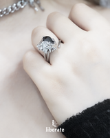 Black Heart Open Ring