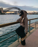 [ORIGINAL] Swing Stripe Oversized Zip-up Hoodie