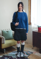 ダスティニットレグウォーマー Indigo
