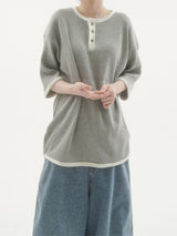 デイイングワッフルショートスリーブTシャツ -5C