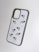 angel candy silver glass bumper phone case (white)
