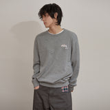 Dolphin Check Applique Crew Neck Knit