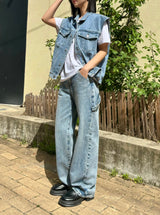 LOOSE FIT DENIM VEST code 21013
