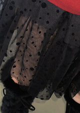DOT MESH LAYERED CAN CAN SKIRT (IVORY, BLACK 2COLORS!)