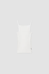 Square Neck Knit Top / White